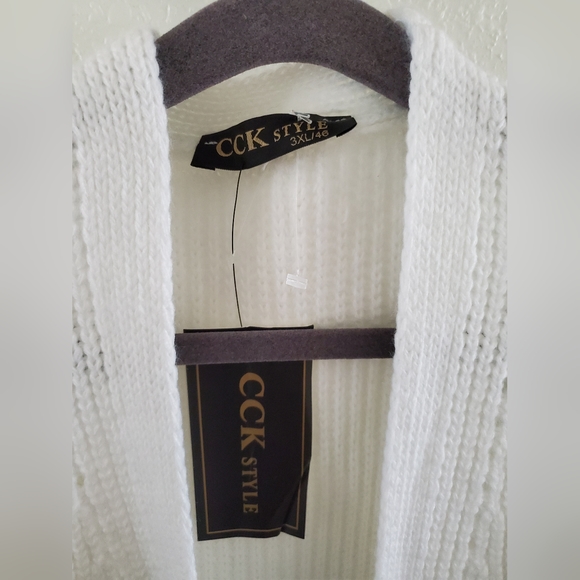 CCK STYLE Wool Blend Open Cardigan WOMEN'S 3X Pockets Drop shoulder sleeve - Picture 4 of 7